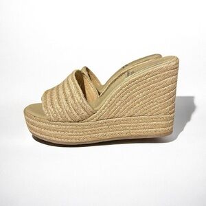 🌻NEW Jeffrey Campbell  Sunlit Raffia Platform Wedge Sandals Size 41 = US 10